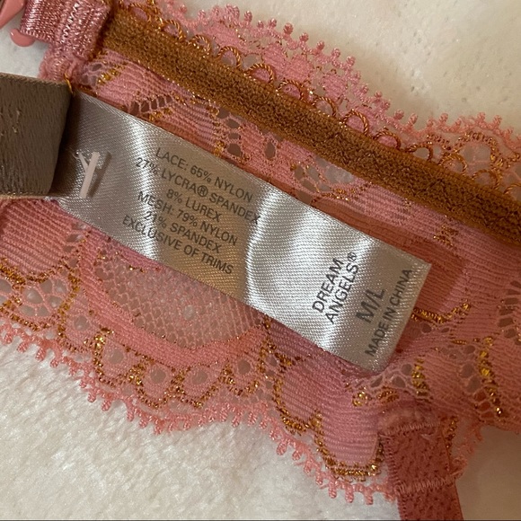 NEW! Victoria’s Secret Dream Angels Garter Belt - M/L - Lace with Gold Trim - Picture 5 of 7